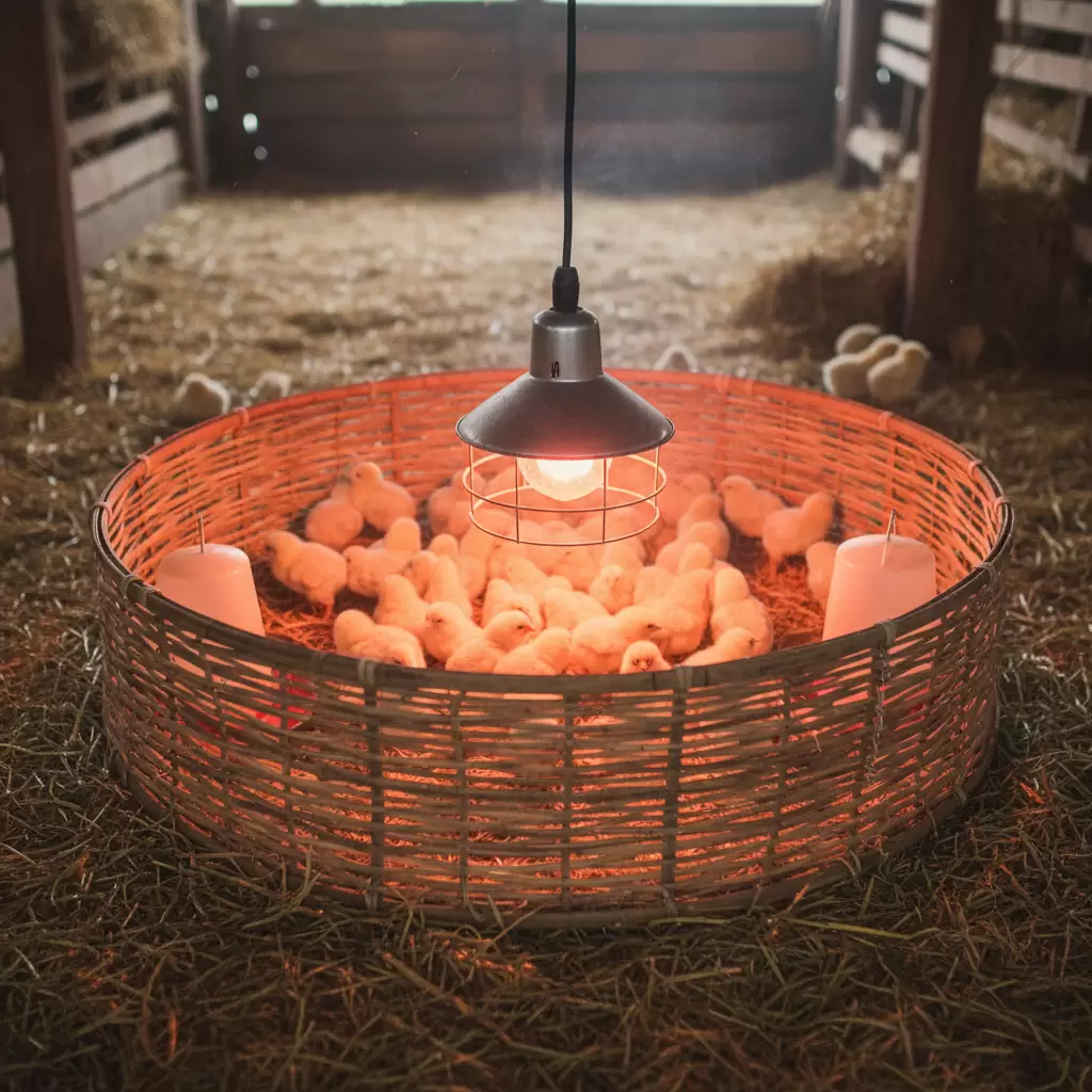 Thiết kế quây úm hình tròn giúp gà không bị dồn đống vào góc hạn chế tình trạng gà đè nhau gây tử vong