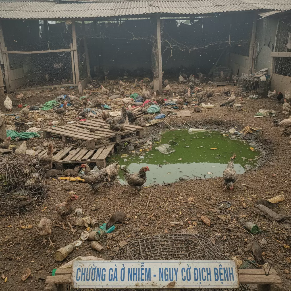 Môi trường chuồng trại ô nhiễm là tác nhân chính gây bệnh hô hấp ở gà