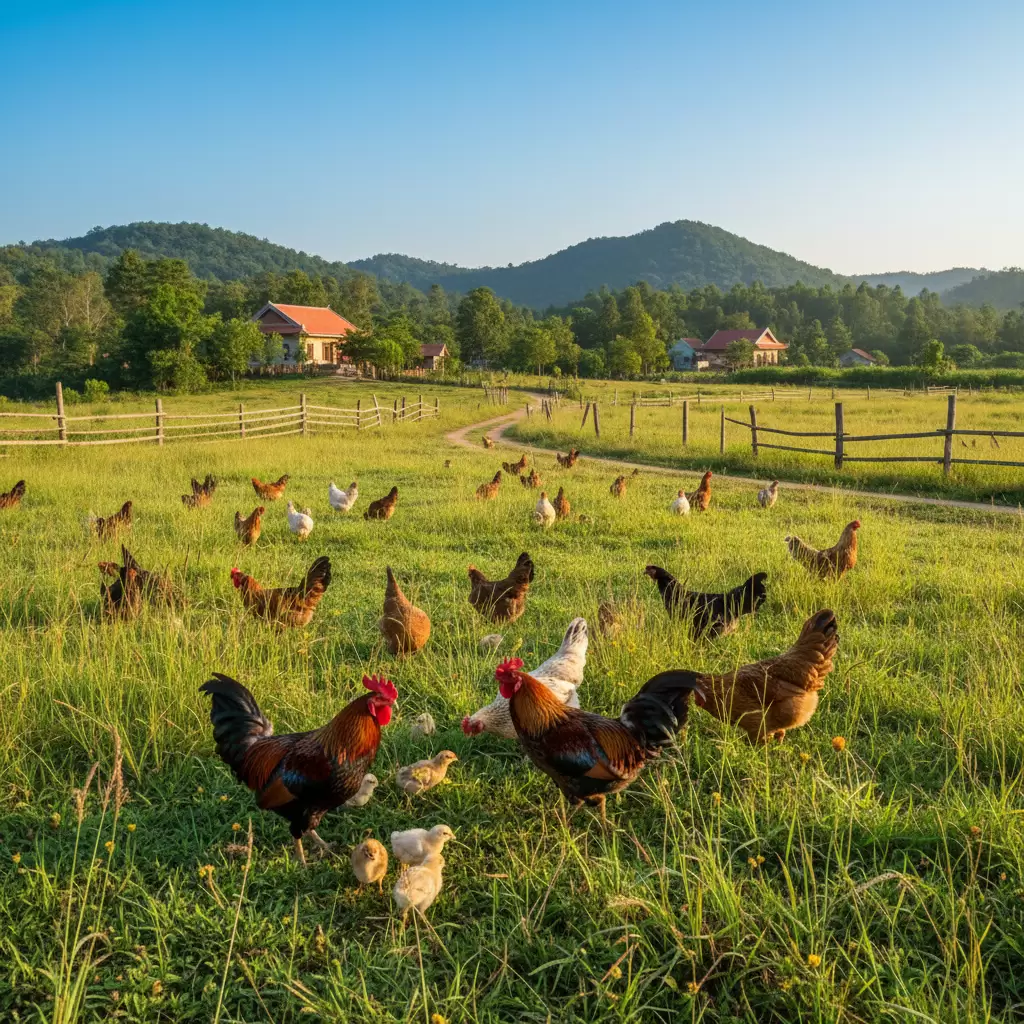 Mô hình nuôi gà thả vườn đúng kỹ thuật mang lại chất lượng thịt vượt trội và săn chắc