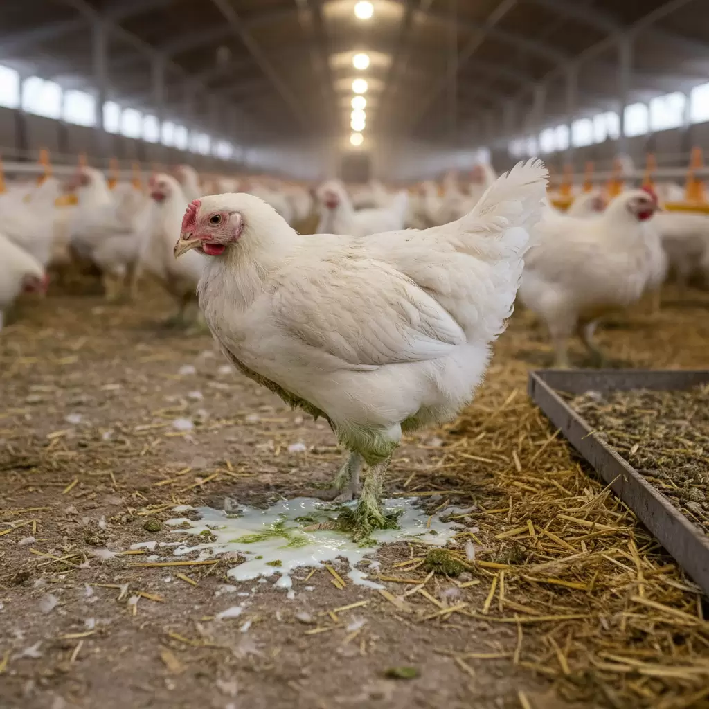 Hiện tượng gà bị đi ngoài phân xanh phân trắng là dấu hiệu cảnh báo nhiều bệnh lý nguy hiểm