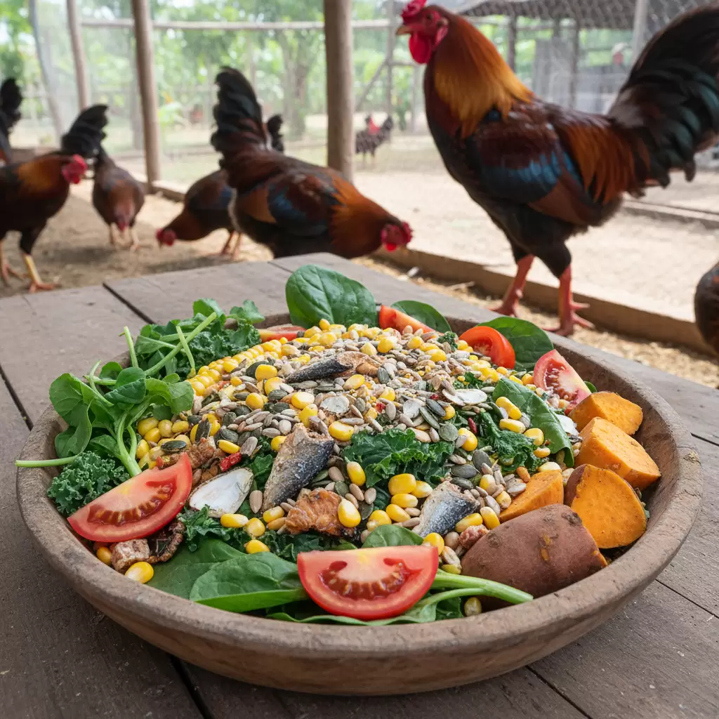 Cung cấp đầy đủ dinh dưỡng và khoáng chất giúp gà Đông Tảo phát triển đôi chân to khỏe