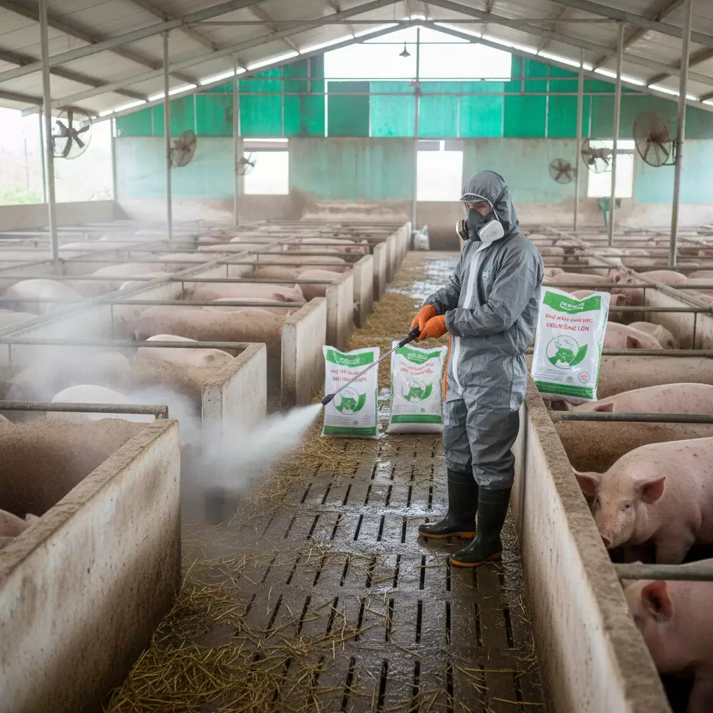 gemini_image_1768384741-1 Kỹ thuật phun xịt chế phẩm sinh học định kỳ để kiểm soát mùi hôi hiệu quả