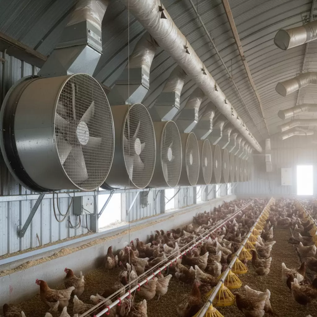 Cải thiện hệ thống thông gió giúp lưu thông không khí và giảm nhiệt độ bên trong chuồng nuôi