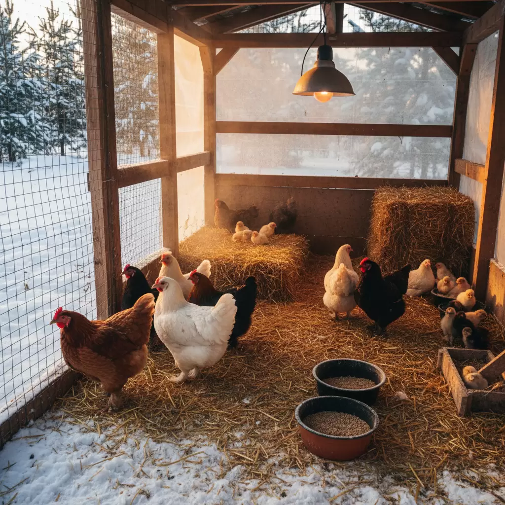 Đảm bảo nhiệt độ chuồng trại là yếu tố tiên quyết trong cách nuôi gà mùa đông