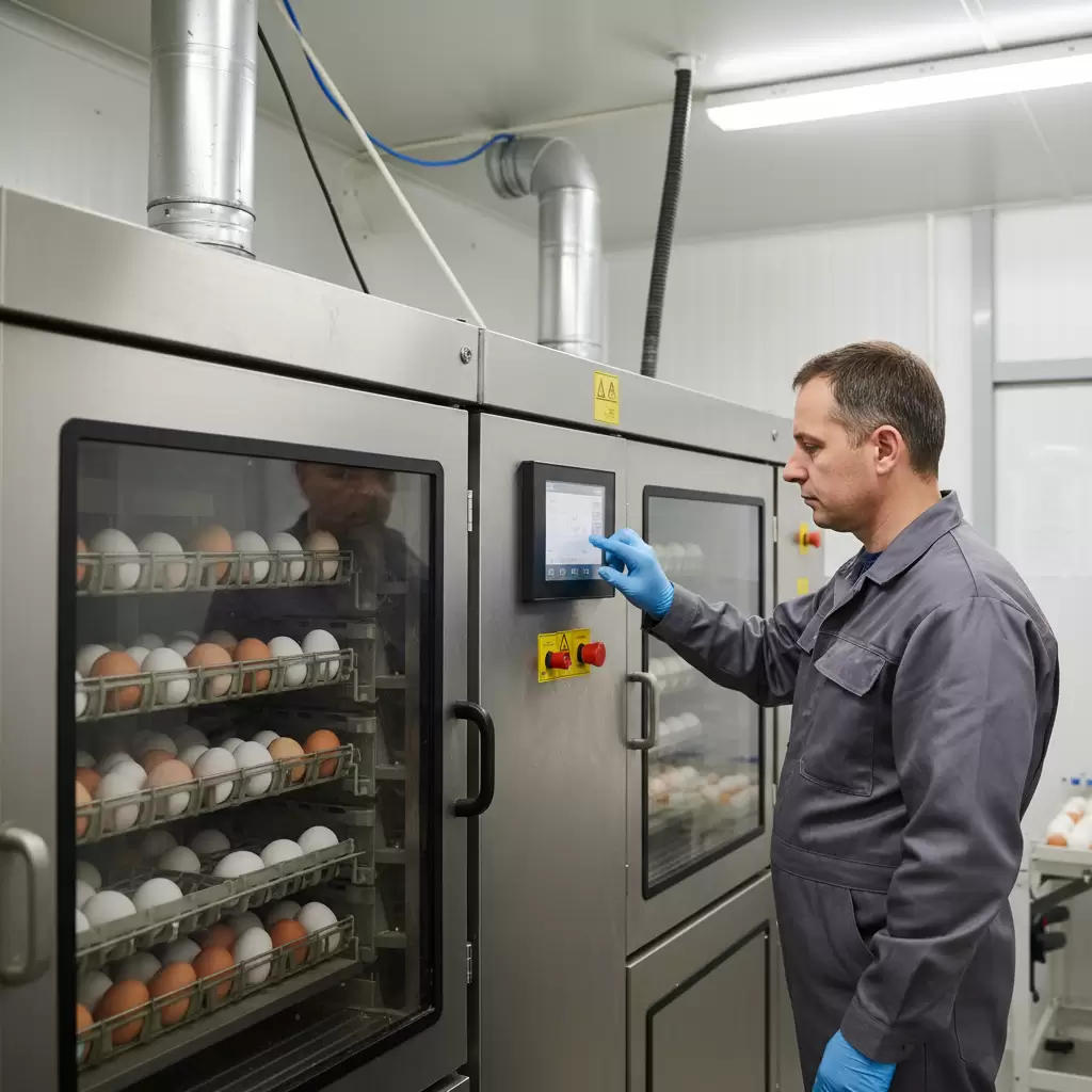 Kiểm tra và cài đặt thông số máy ấp kỹ lưỡng trước khi bắt đầu quy trình