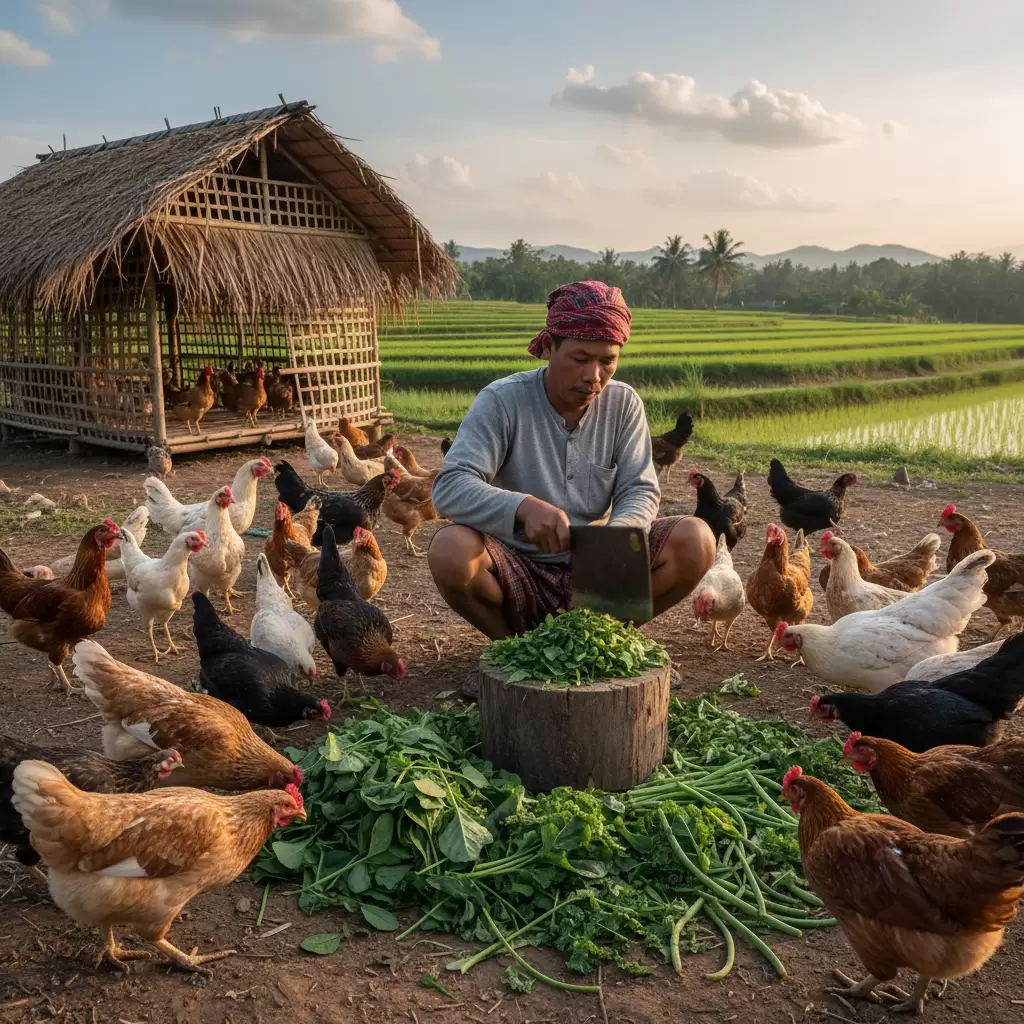 gemini_image_1768387829 Sơ chế rau đúng cách giúp gà dễ dàng tiêu hóa và hấp thụ dưỡng chất