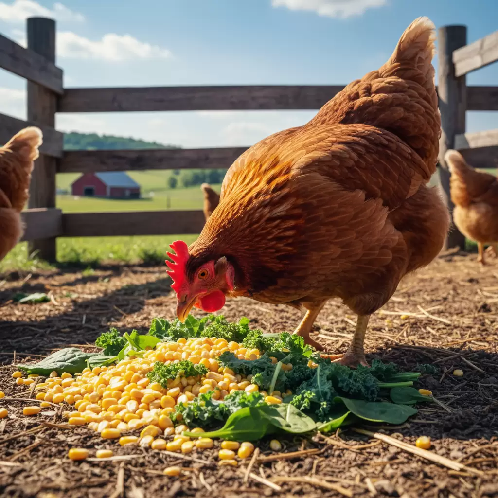 Chế độ ăn giàu Carotenoid từ ngô và rau xanh là yếu tố then chốt giúp lòng đỏ trứng có màu sắc bắt mắt