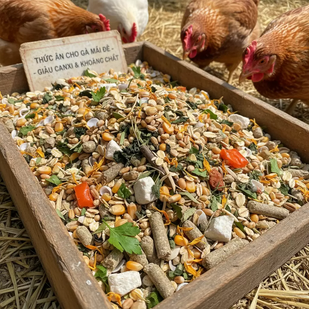 Bổ sung đầy đủ dinh dưỡng giúp gà duy trì sức khỏe và sản xuất trứng chất lượng cao