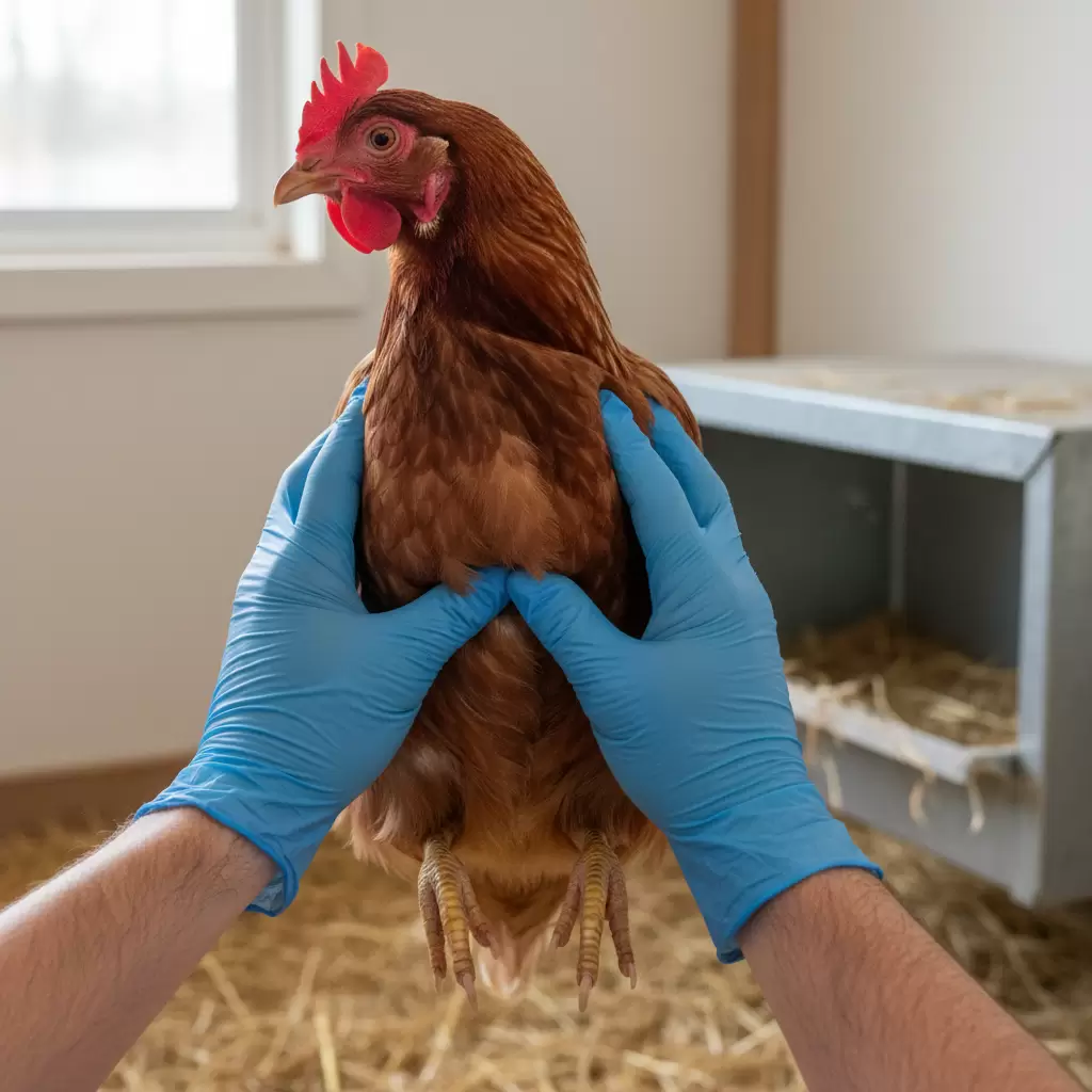 Khoảng cách giữa hai xương chậu mở rộng là dấu hiệu sinh lý điển hình của gà sắp đẻ