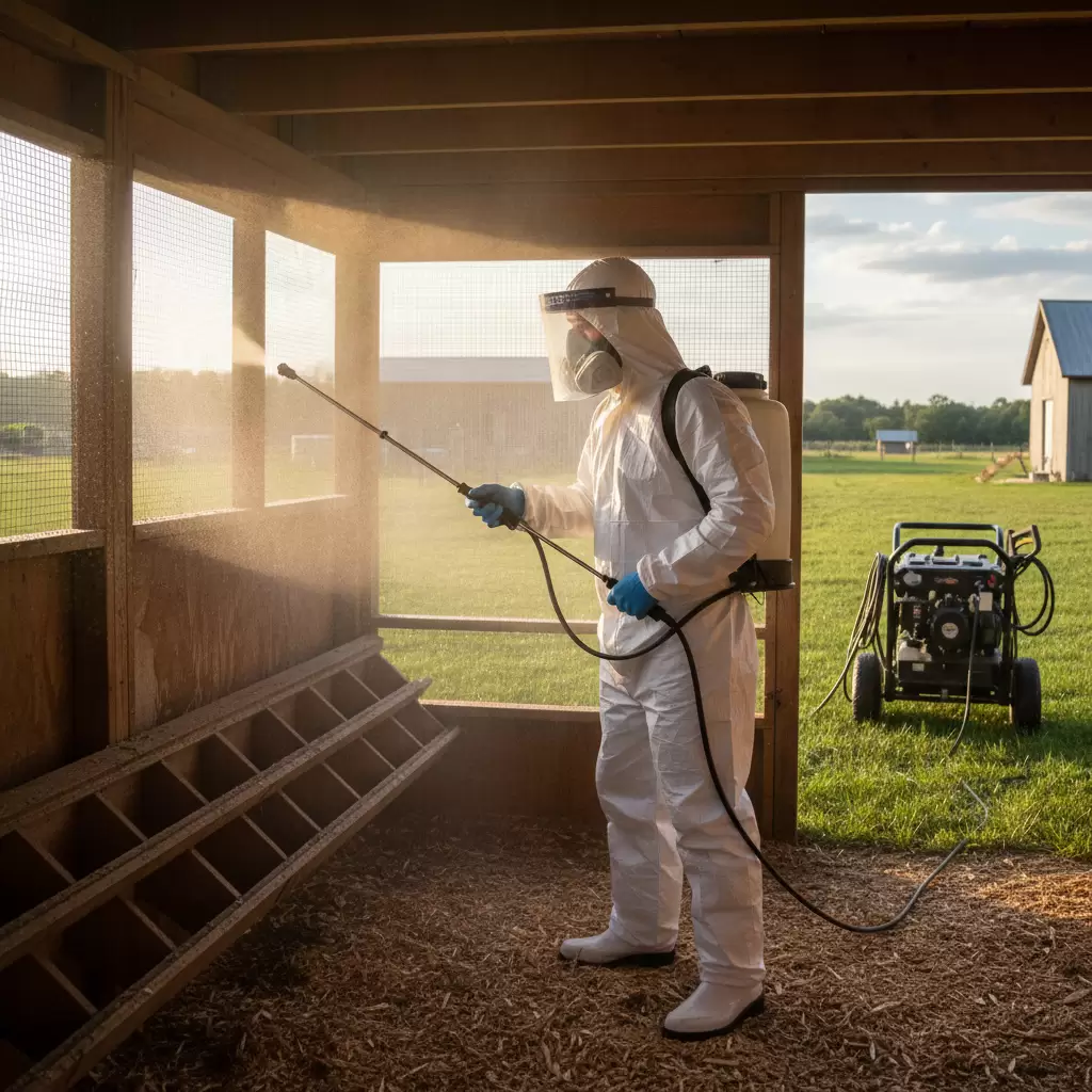 Sát trùng chuồng trại định kỳ giúp loại bỏ các mầm bệnh nguy hiểm trong môi trường chăn nuôi