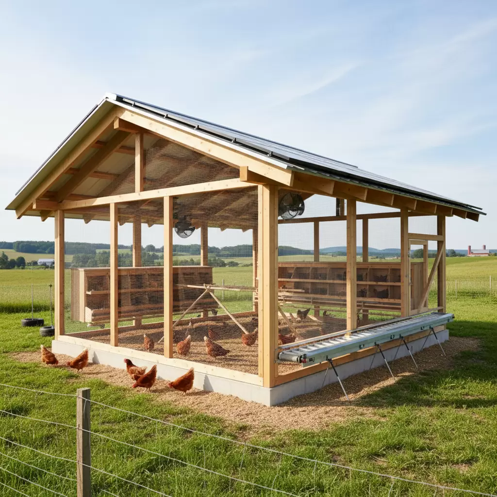 Hệ thống chuồng trại thông thoáng giúp hạn chế dịch bệnh và tăng năng suất trứng