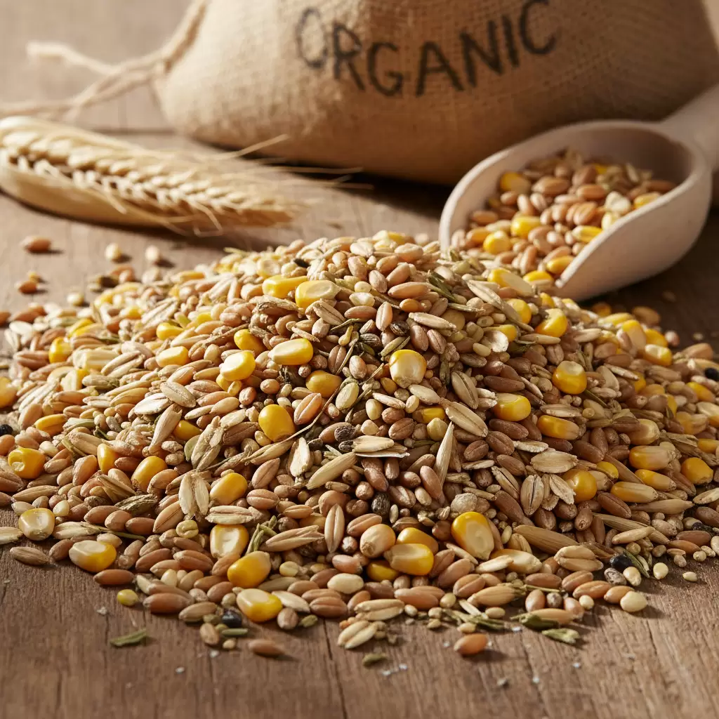 Thức ăn cho gà hữu cơ phải đảm bảo nguồn gốc tự nhiên và không biến đổi gen