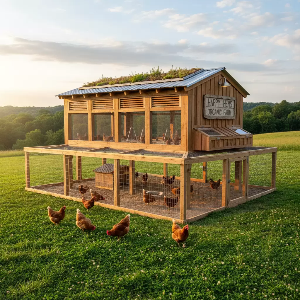 Thiết kế chuồng trại thông thoáng kết hợp sân vườn cho gà vận động