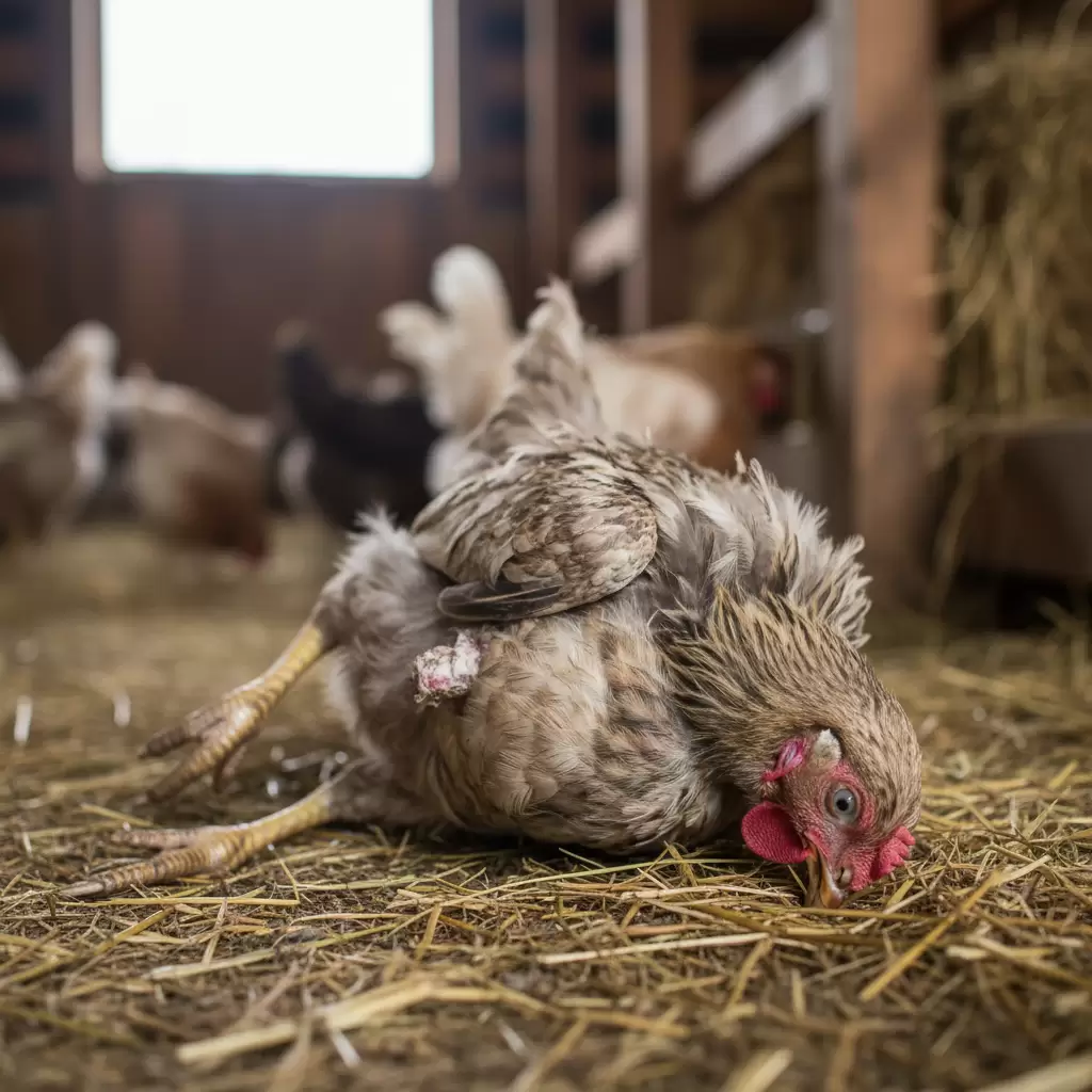 Triệu chứng điển hình của bệnh Marek thể thần kinh trên gà