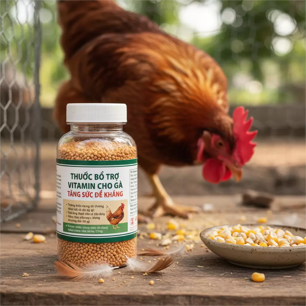 Bổ sung dinh dưỡng và vitamin giúp gà tăng cường hệ miễn dịch