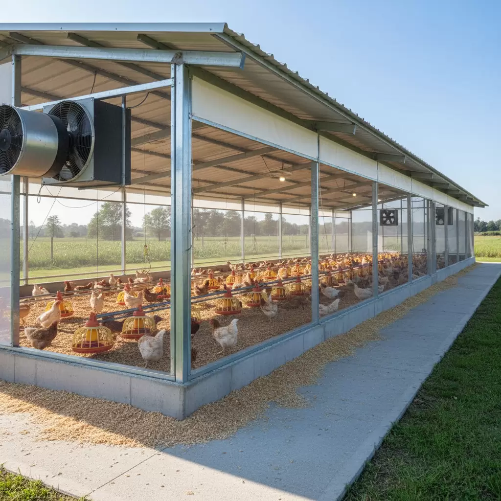 Hệ thống chuồng trại được thiết kế khoa học giúp kiểm soát môi trường nuôi tối ưu