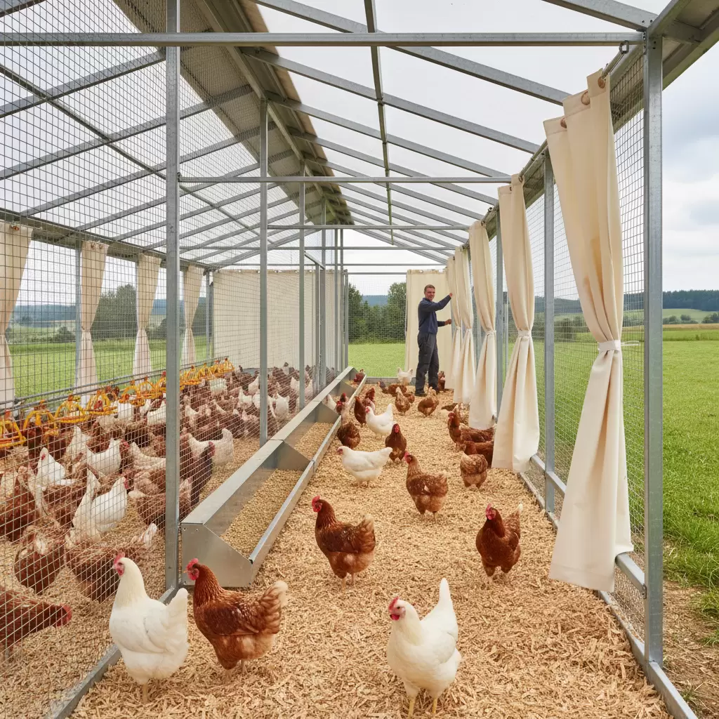 Thiết kế chuồng nuôi gà đảm bảo độ thông thoáng và vệ sinh an toàn