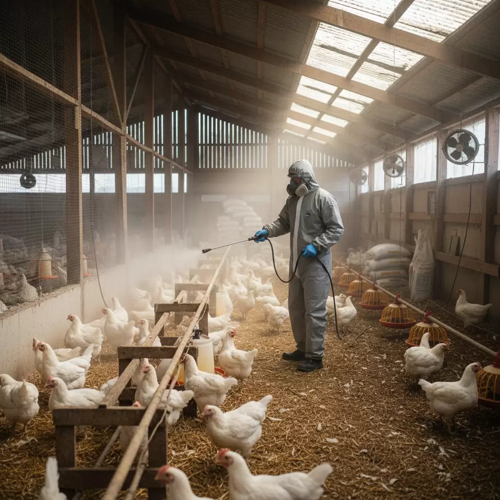 Vệ sinh chuồng trại định kỳ là bước then chốt để ngăn chặn sự phát triển của vi khuẩn gây bệnh