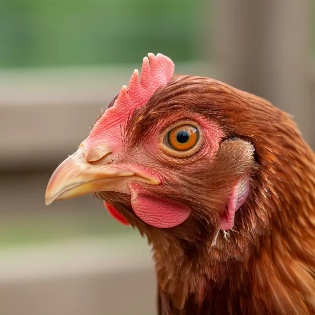 Gà giống khỏe mạnh thường có đôi mắt sáng tinh anh và mỏ khép kín không có dịch tiết