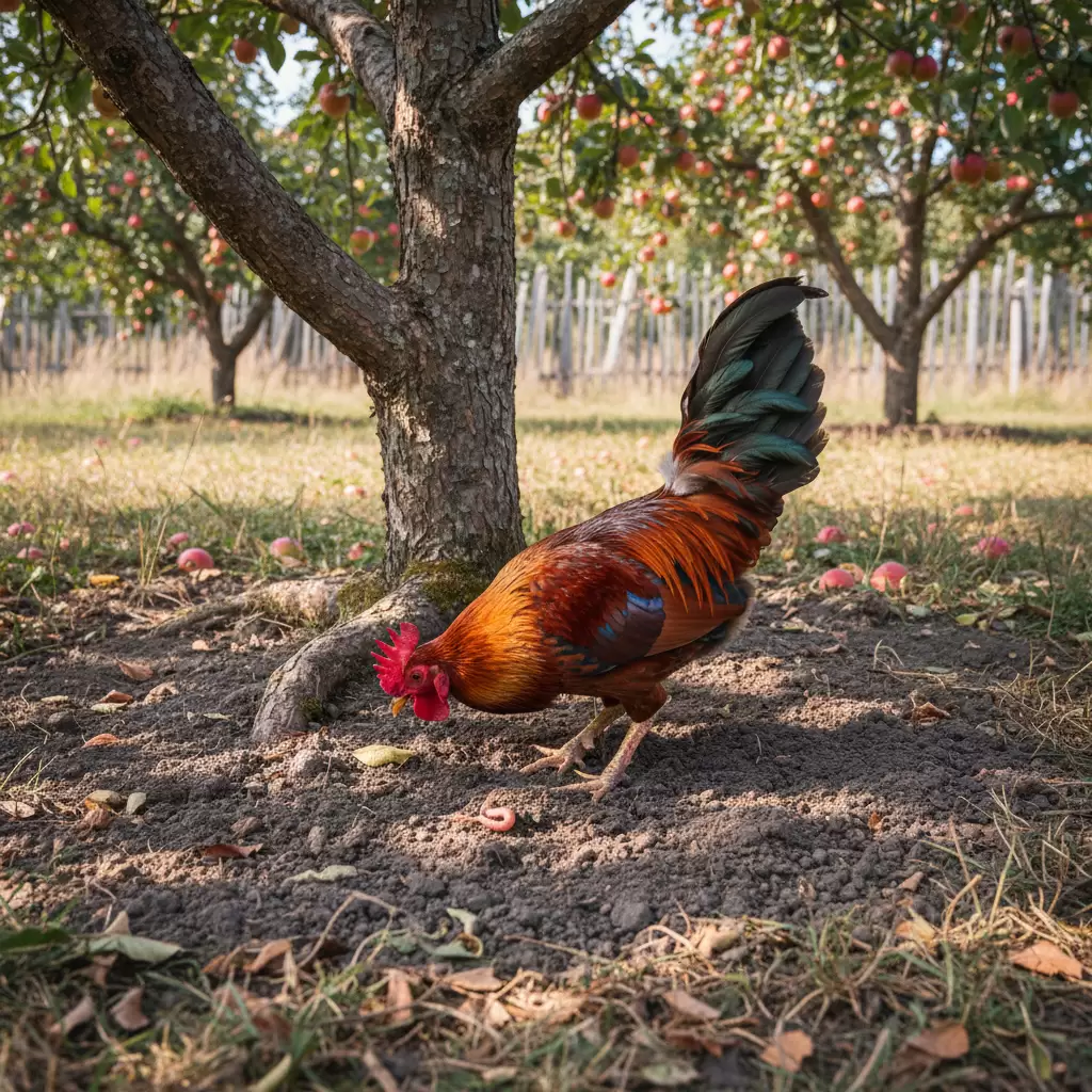 Gà giúp kiểm soát sâu bệnh tự nhiên và làm sạch cỏ dại trong vườn