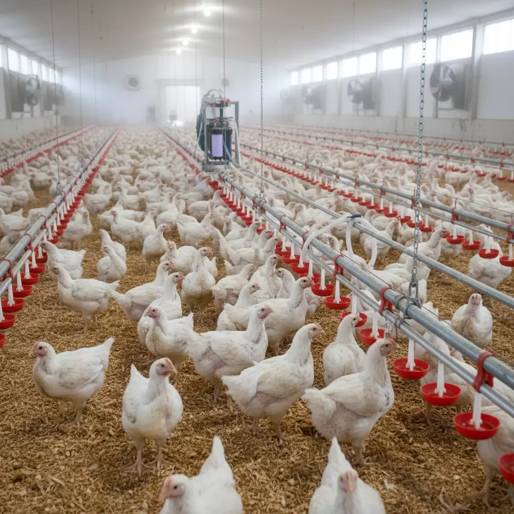 Hệ thống cung cấp nước sạch tự động giúp gà duy trì sự phát triển ổn định