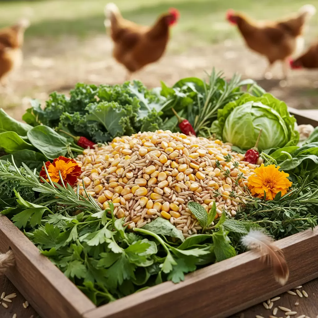 Chế độ dinh dưỡng từ ngũ cốc và thảo dược giúp thịt gà có mùi thơm đặc trưng