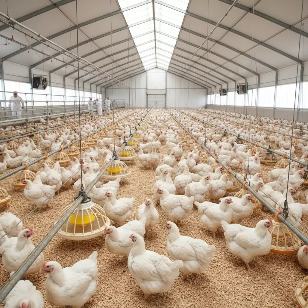 Đàn gà thịt khỏe mạnh được nuôi dưỡng trong môi trường đạt chuẩn giúp hạn chế bệnh viêm khớp