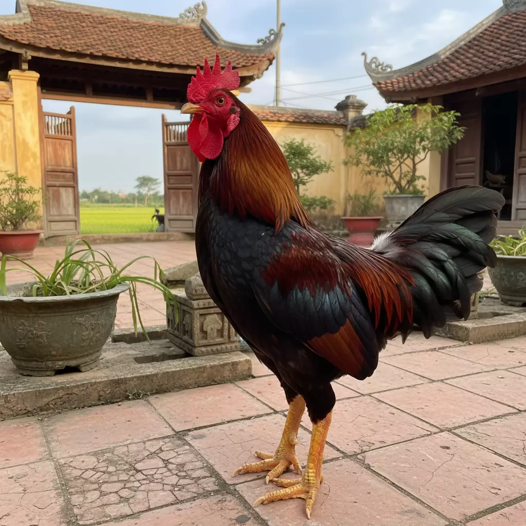 Gà Hồ thuần chủng với ngoại hình oai vệ và quý phái biểu tượng của sự thịnh vượng