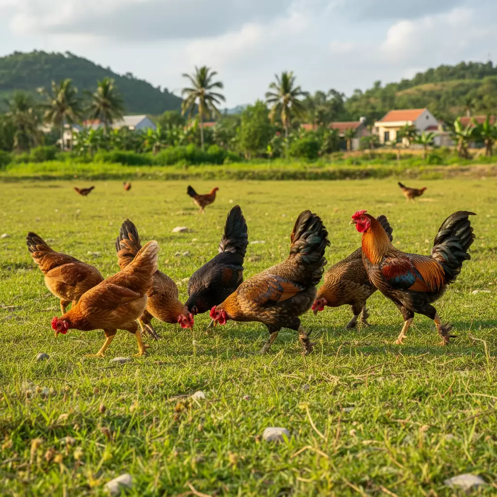gemini_image_1770080200 Sự đa dạng của các giống gà phổ biến trong mô hình chăn nuôi tại Việt Nam