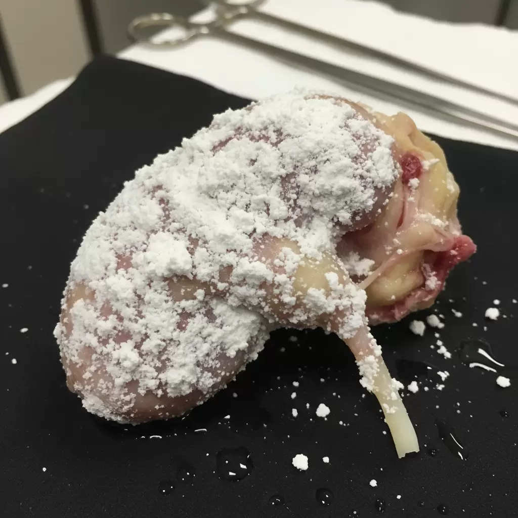 Bệnh tích thận sưng to và tích tụ muối urat đặc trưng ở thể thận của bệnh viêm phế quản truyền nhiễm