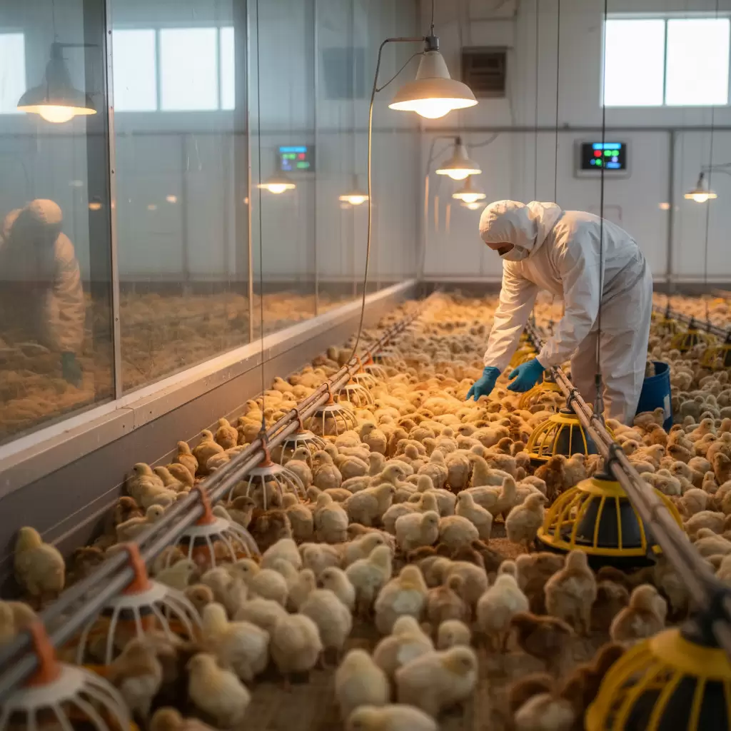 gemini_image_1770083865 Gà con cần được chăm sóc đặc biệt để phòng tránh các bệnh về đường hô hấp ngay từ những ngày đầu