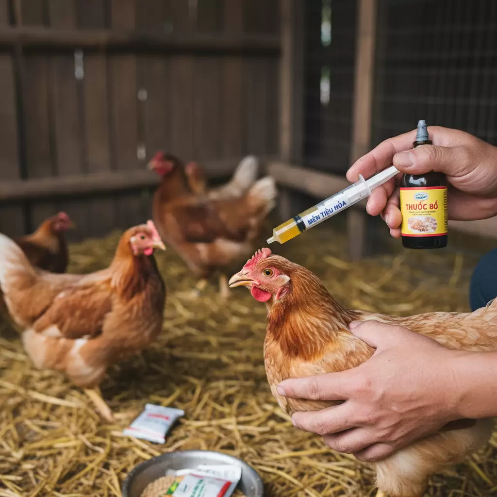 gemini_image_1770085054-1 Bổ sung men tiêu hóa giúp tăng cường sức khỏe đường ruột cho đàn gia cầm