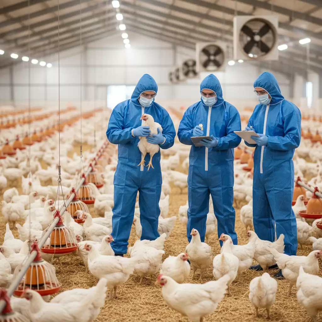 gemini_image_1770085619-1 Kiểm tra kỹ tình trạng sức khỏe đàn gà để quyết định thời điểm điều chỉnh lịch vaccine