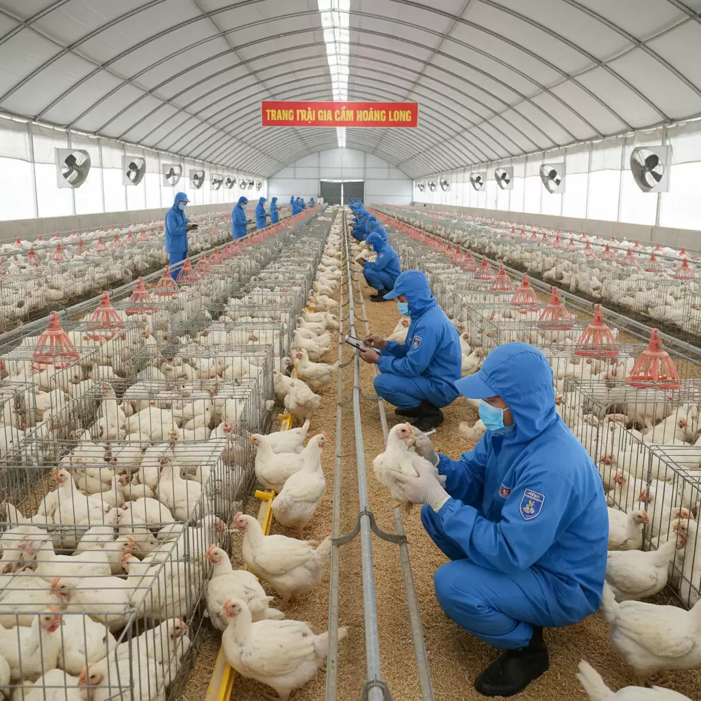 gemini_image_1770086920 Tiêm vaccine là bước quan trọng để bảo vệ sức khỏe đàn gà khỏi dịch bệnh