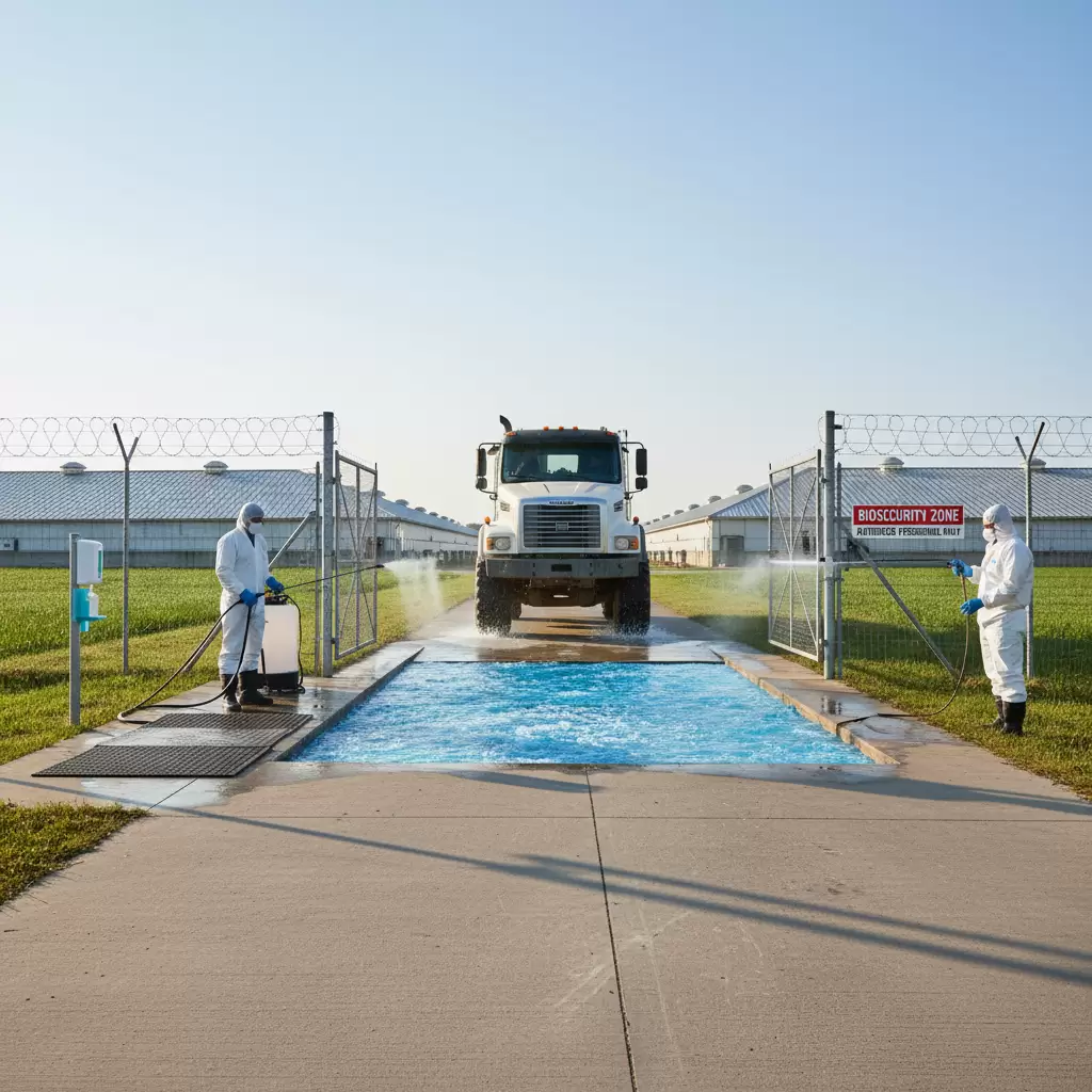 Hệ thống khử trùng nghiêm ngặt tại lối vào là yếu tố bắt buộc trong quản lý khu cách ly