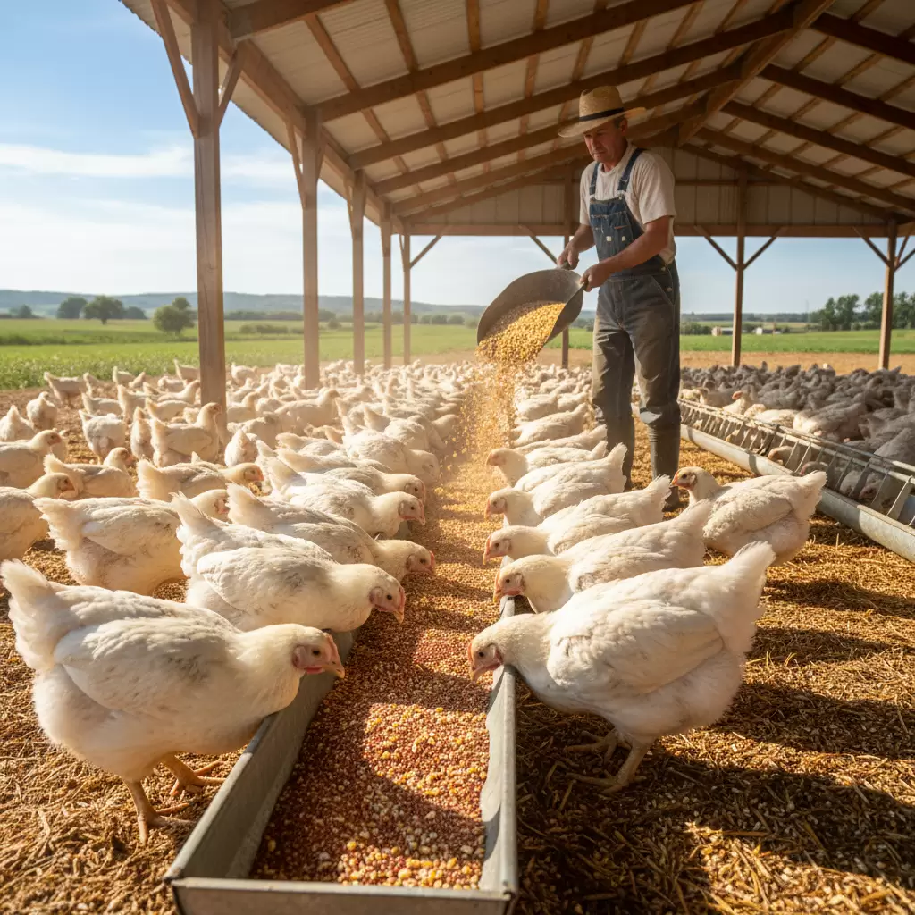 Giai đoạn vỗ béo quyết định năng suất và chất lượng thịt của đàn gà