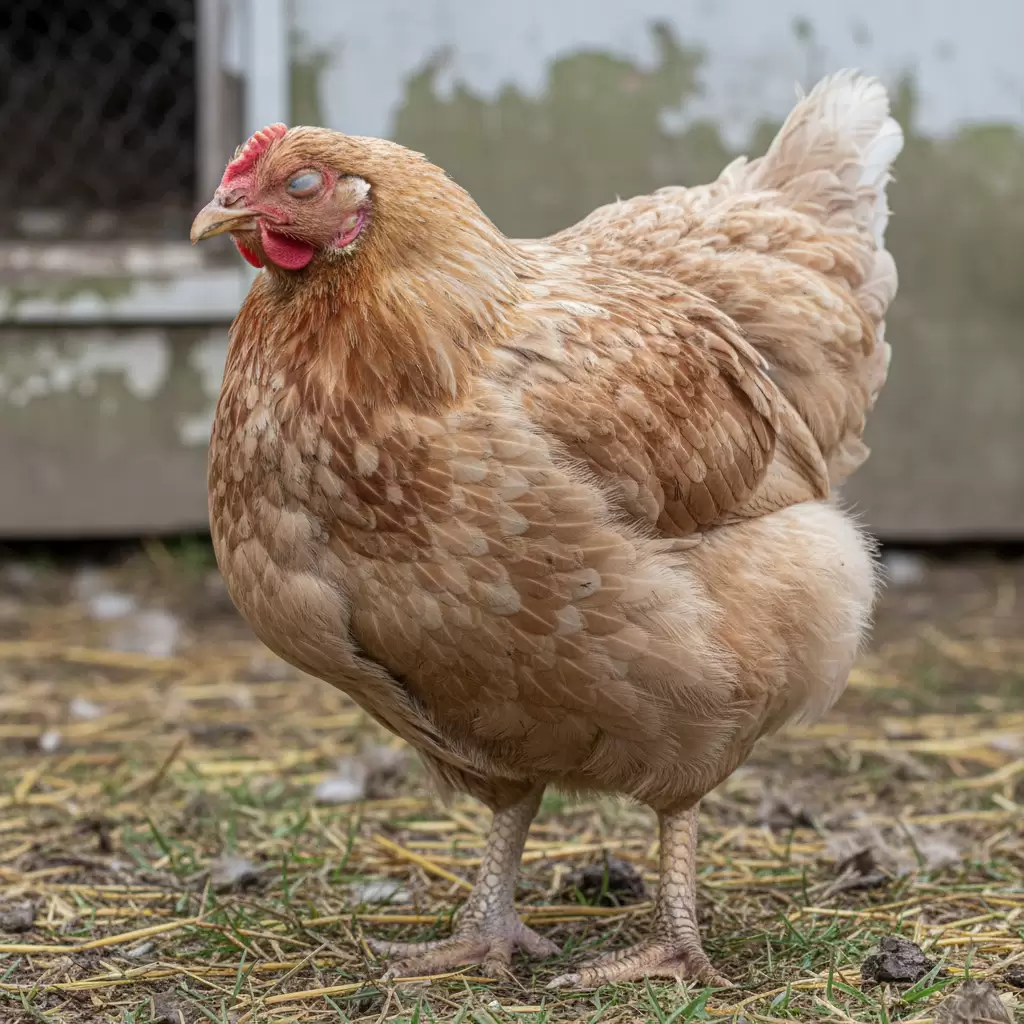 gemini_image_1770089687 Gà bị béo phì và xơ xác lông do chế độ ăn quá nhiều tinh bột và thiếu đạm