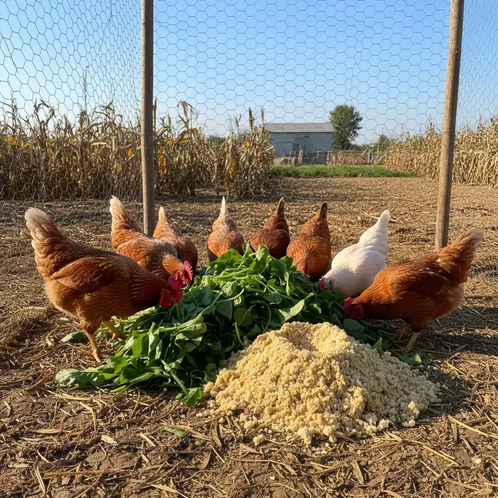 Sử dụng rau xanh và phụ phẩm nông nghiệp giúp giảm đáng kể chi phí thức ăn hàng ngày