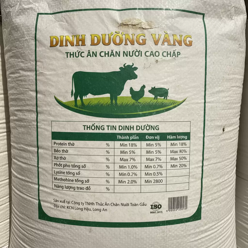 Kiểm tra kỹ thông tin dinh dưỡng và hạn sử dụng trên bao bì cám