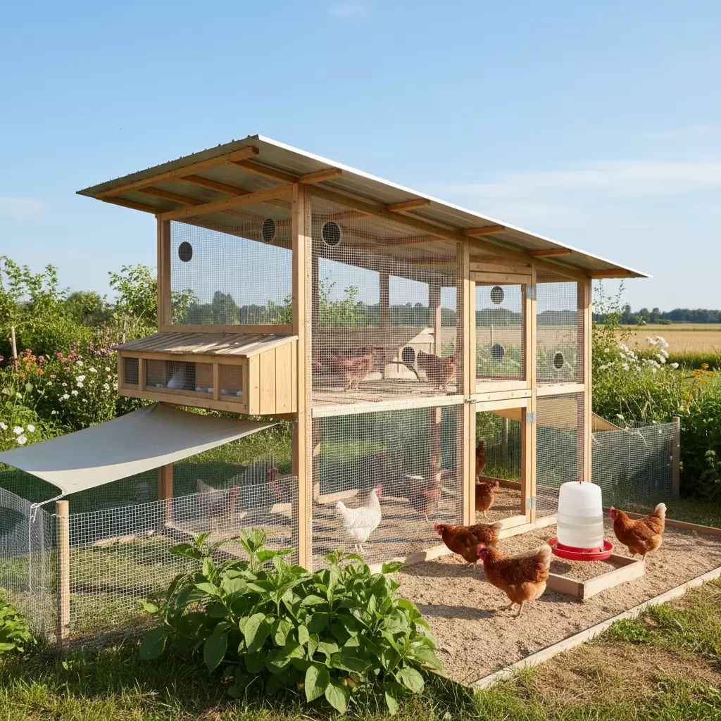 Thiết kế chuồng gà chống nóng mùa hè đúng tiêu chuẩn giúp đàn gà phát triển khỏe mạnh