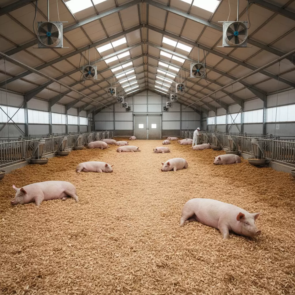 Hệ thống chuồng trại chăn nuôi hiện đại cần chú trọng đến chất lượng chất độn để đảm bảo môi trường sống tốt nhất