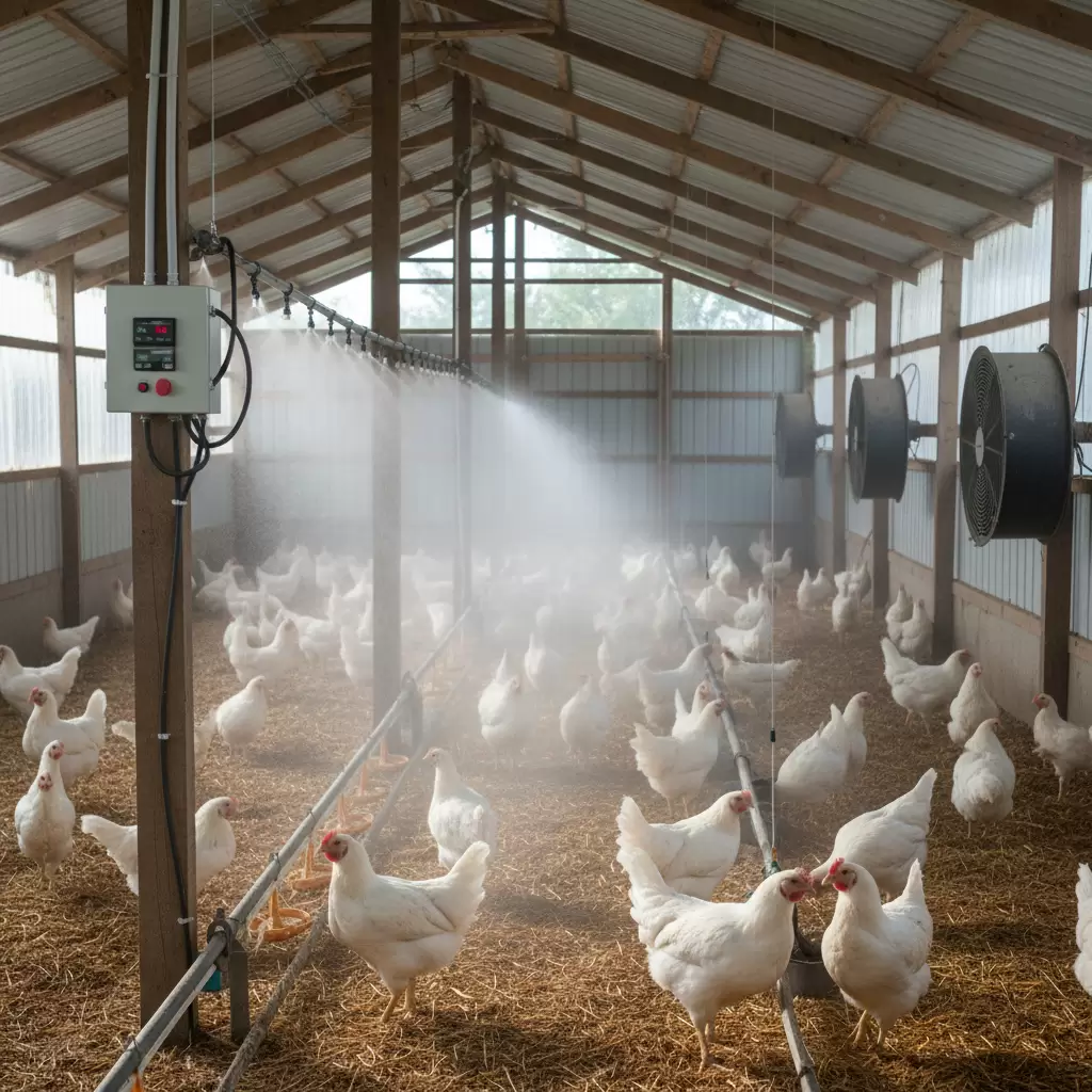 Sự kết hợp giữa bạt lưới và hệ thống phun sương mang lại hiệu quả làm mát tối ưu