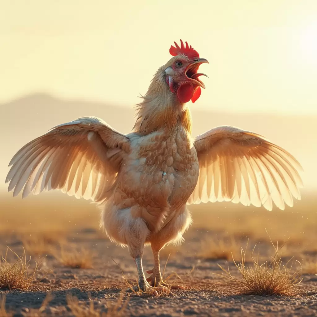 Gà có biểu hiện há miệng thở và xòe cánh khi nhiệt độ môi trường quá cao