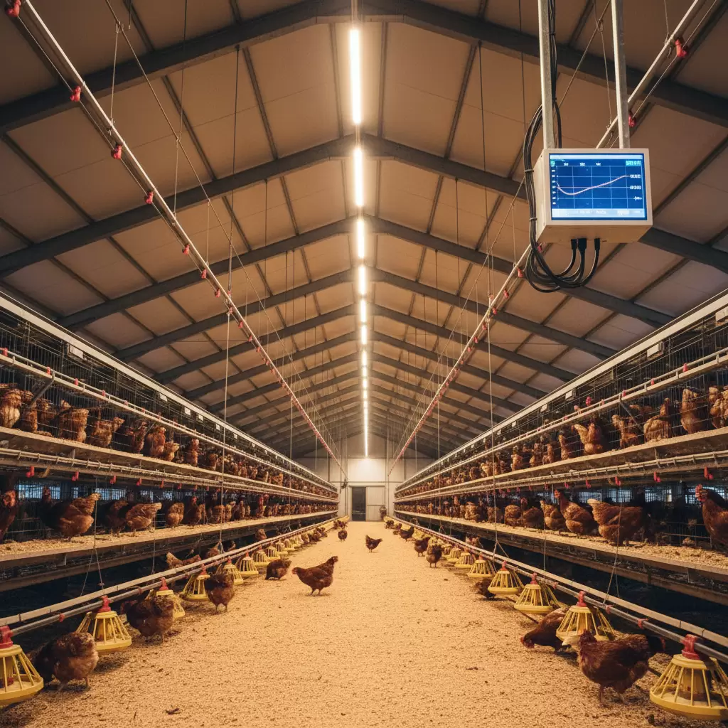 Hệ thống chiếu sáng đóng vai trò quyết định đến năng suất trứng trong chăn nuôi công nghiệp