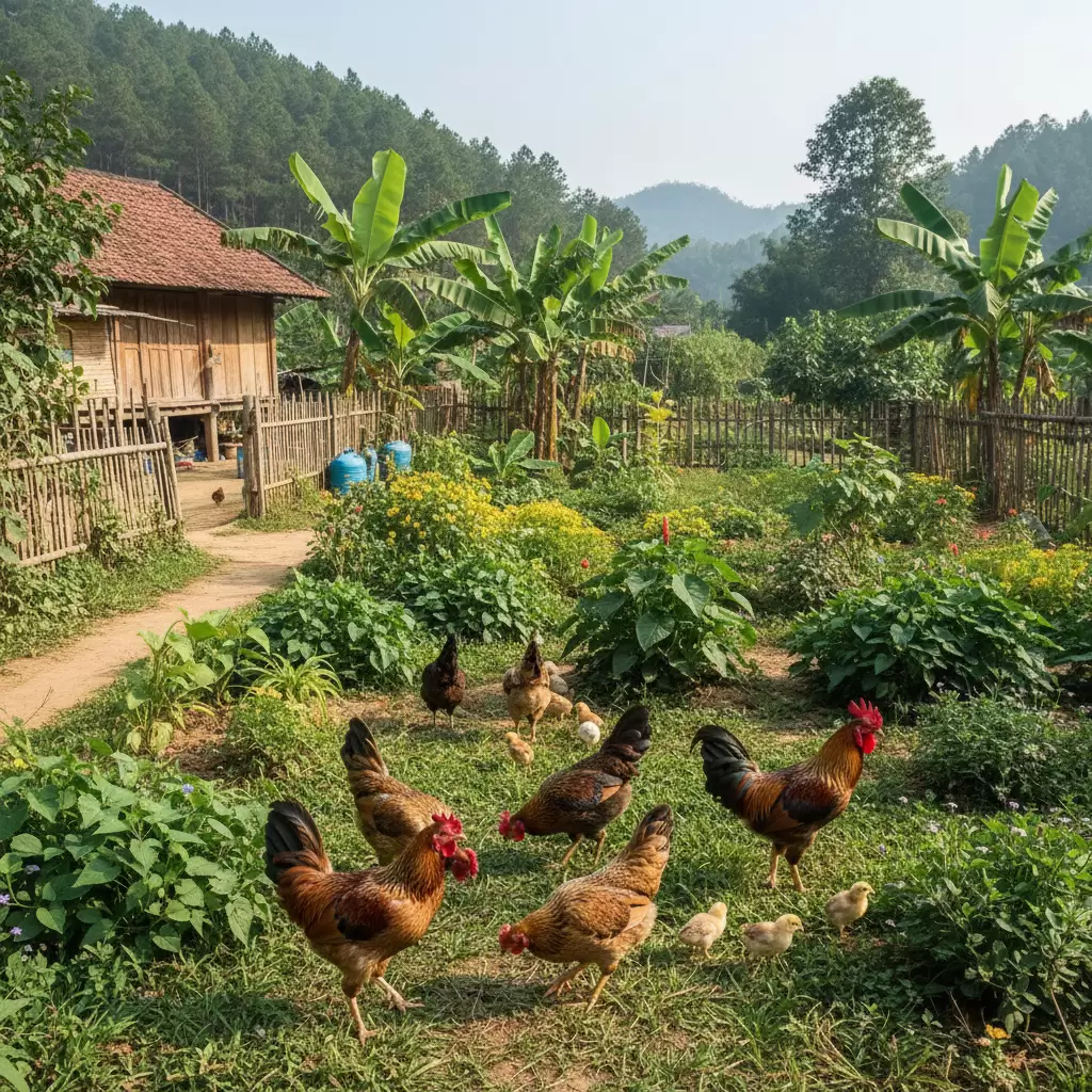 Mô hình nuôi gà bán chăn thả đang là xu hướng phát triển kinh tế bền vững cho hộ gia đình