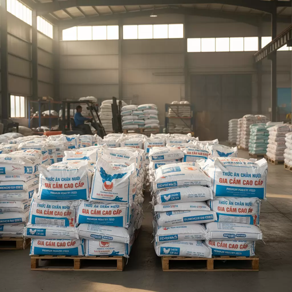 Chi phí thức ăn chiếm tỷ trọng lớn nhất trong cấu trúc giá thành 1kg gà thịt