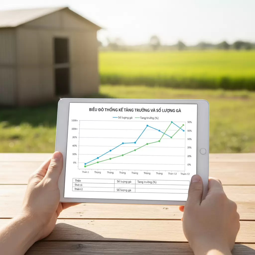 Biểu đồ trực quan giúp theo dõi biến động số lượng đàn theo thời gian thực