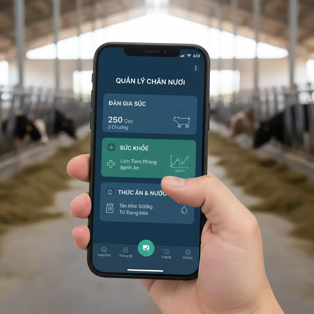 Thao tác thêm mới phiếu chi phí thức ăn trên giao diện ứng dụng