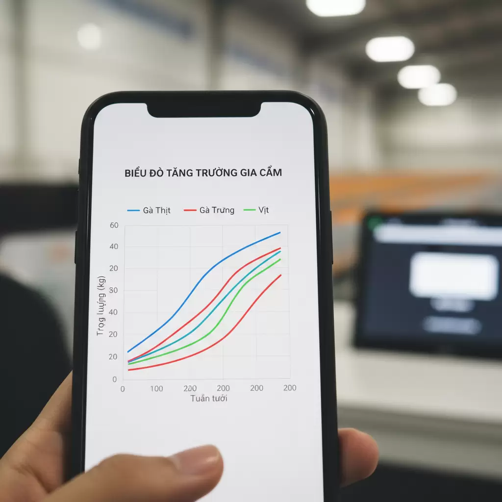 Biểu đồ giúp người nuôi nhận diện nhanh chóng các biến động bất thường trong đàn gà