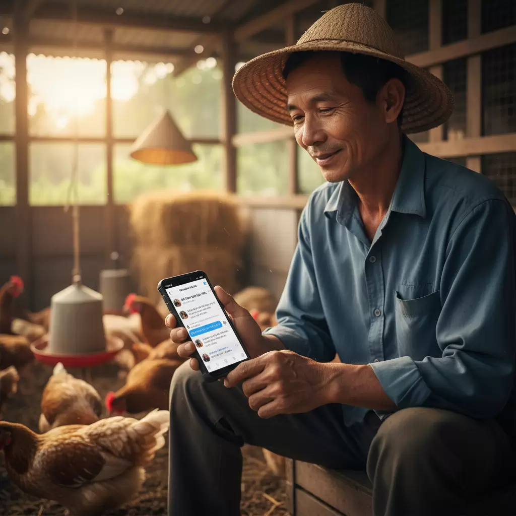 Tham gia các cộng đồng trực tuyến là cách nhanh nhất để cập nhật kiến thức nuôi gà